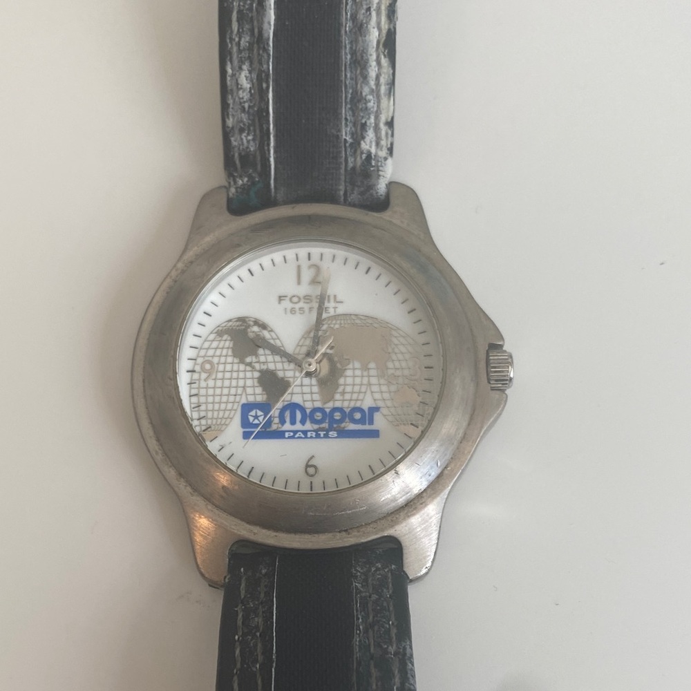 Fossil Limited Edition Mopar Parts Watch with Black Leather Strap